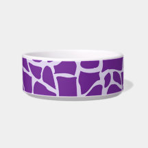 Purple giraffe pattern mosaic pet food bowls