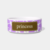 Purple Giraffe Pattern Pet Food Bowl