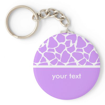 Purple Giraffe Print Customizable Key chain