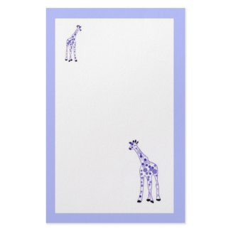 purple giraffes stationery