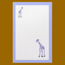 purple giraffes stationery