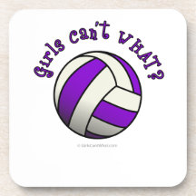 Purple Girls Volleyball Drink Coaster