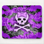 Purple Girly Skull Mousepad mousepads