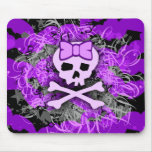 Purple Girly Skull Mousepad