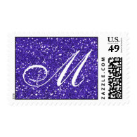 Purple Glitter  Custom Monogram Stamp