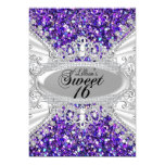 Purple Glitter Diamond Tiara Sweet 16 Invite