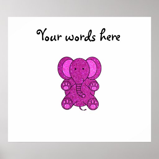 Purple glitter elephant posters