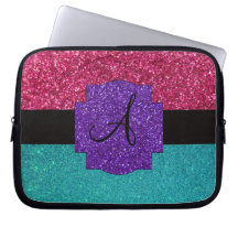 purple glitter frame.png laptop computer sleeve