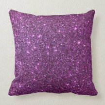 Purple Glitter Glam Sparkles -Faux Design Throw Pillows