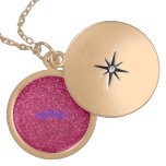 Purple glitter mustache pink glitter custom necklace