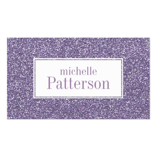 Purple Glitter Professional Business Cards (front side)