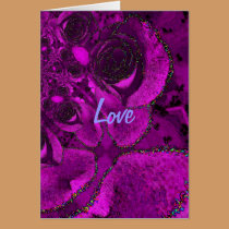 Purple Glitter Rose Love cards by Perlyyyy Purple Glitter Rose Love cards
