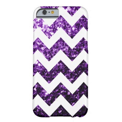 Purple glitter sparkles + White Chevron iPhone 6 Barely There iPhone 6 Case