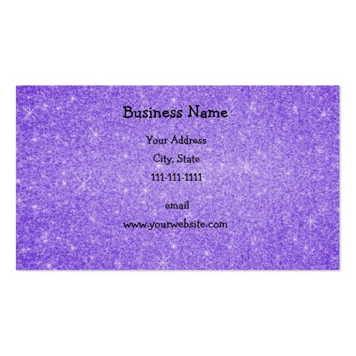 Purple glitter stars business card template