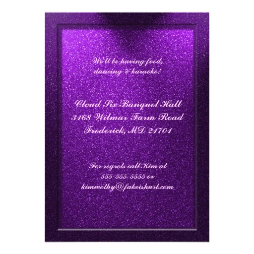 Purple Glitter Sweet 16 Birthday Party Invitation