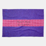 Purple glitter wedding favors hand towels