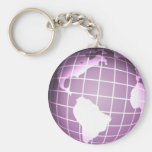 Purple Globe Key Chains