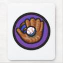 purple glove with ball