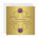 Purple Gold 50th Wedding Anniversary Party Custom Invite