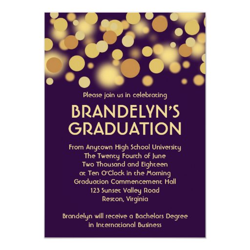 Purple Gold Celebration Graduation Announcement
