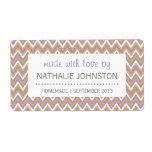 Purple Gold Chevron Homemade Canning Baking Gift Labels