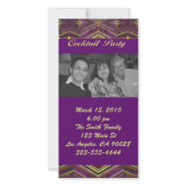 purple gold cocktail party photo cards by DonnaGraysonAbstract purple gold cocktail party photo cards