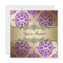 Purple Gold Damask Purple Party invitation