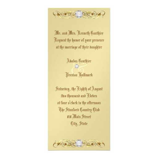 Purple & Gold Diamond Damask Wedding Invitation