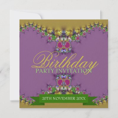 Purple + Gold Diva Elegance Birthday Invitations