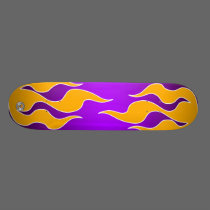 Purple & Gold Flame Board skateboards