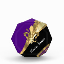Purple & gold fleur de lys awards
