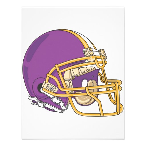 Purple Gold Football Helmet Announcements
