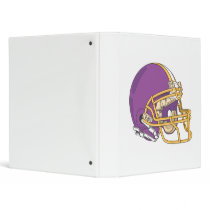 Purple Gold Football Helmet 3 Ring Binders