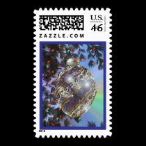 Purple Gold Glass Bulb postage