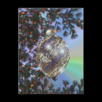 Purple Gold Glass Bulb postcards