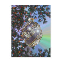 Purple Gold Glass Bulb postcards