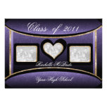 Purple & Gold Graduation Party Photo Invitations
