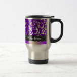 Purple & gold lace damask coffee mugs
