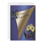Purple Gold Masks Sweet Sixteen Masquerade Personalized Announcement