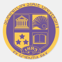 Purple/Gold Round Sticker