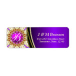 Purple Gold Satin Monogram Address Label