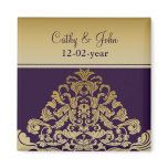 purple gold Save the date magnet