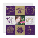 Purple Gold Square Grid Graduation Announcement