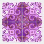 Purple Gold Swirl Inspired by Portuguese Azulejos Stickers