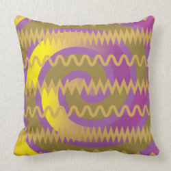 Purple Gold Swirls Waves Chevron Pattern Pillows