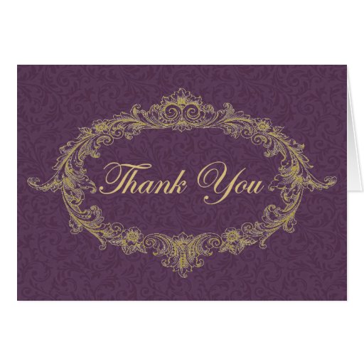 Purple & Gold Thank You Card