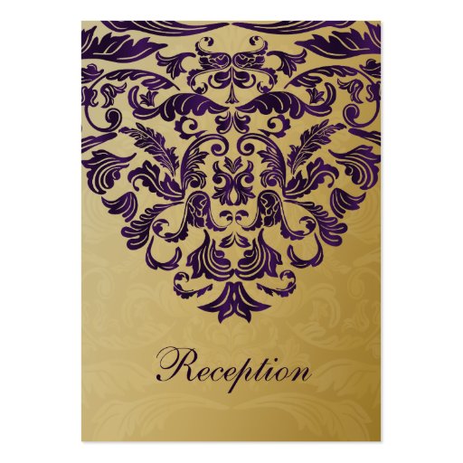 purple gold wedding Reception Cards Business Cards (front side)