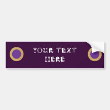 Purple Golden Circles - Add your GOLDEN Text Bumper Sticker