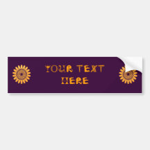 Purple Golden Circles - Add your GOLDEN Text Bumper Sticker