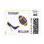 Purple & Golden Yellow Football Themed Stamps